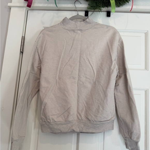 T.La Chest Cut Out Cream Light Brown Mock Neck Sweatshirt - Picture 3 of 4